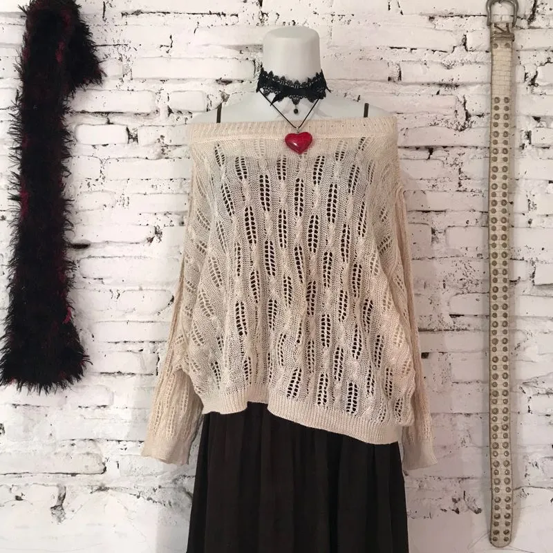 Grunge Fairy Sweater Wanita cream photo 1