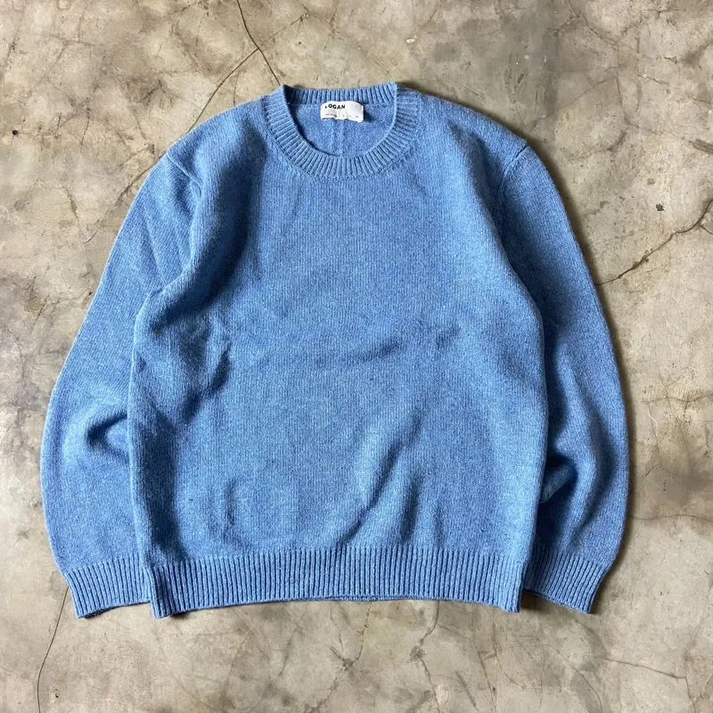 Japanese brand Streetwear Casual Sweater Pria blue photo 1