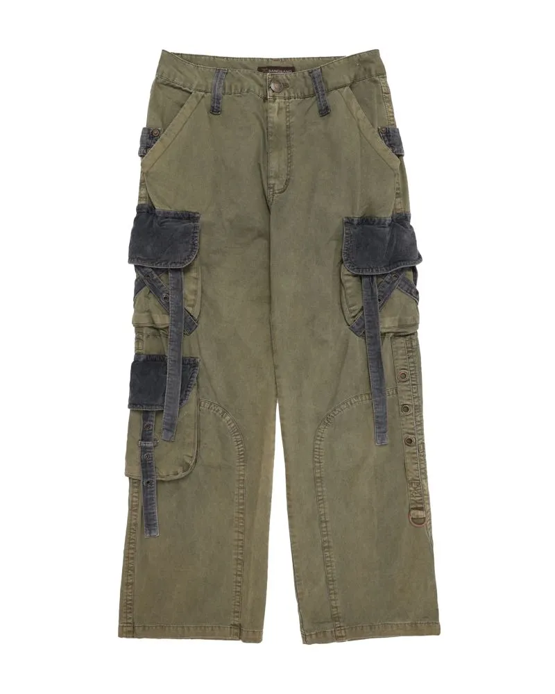 Bang Bang Streetwear Y2K Casual pants Pria green gray photo 1