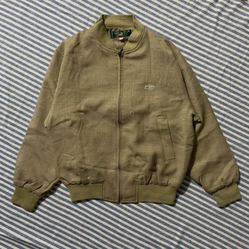 Crocodile Streetwear Luxury Bomber jacket Pria tan photo 1