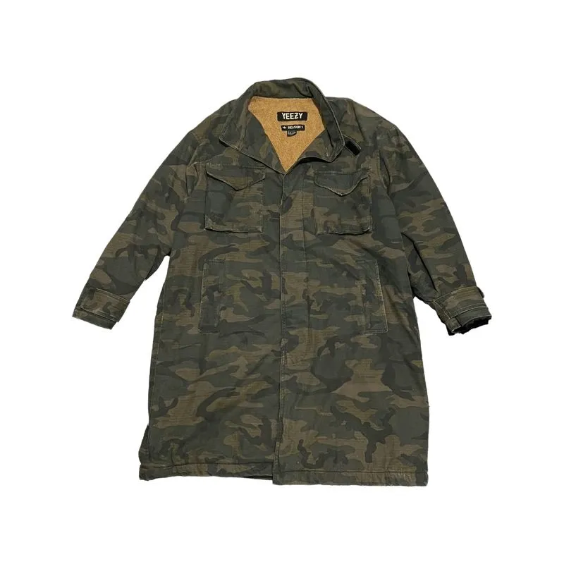 Adidas Vintage Streetwear Trench coat Pria green brown photo 1