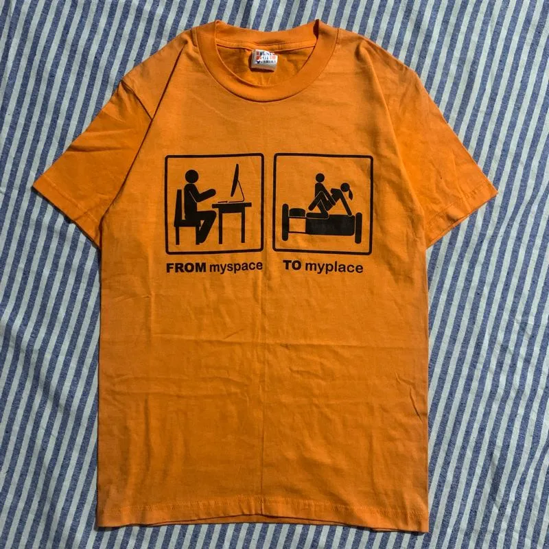 Streetwear T-shirt Pria orange yellow photo 1