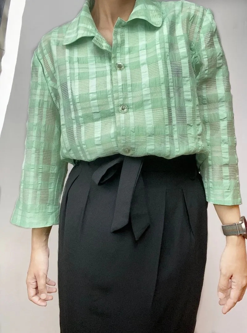 Vintage Shirt Wanita green photo 1