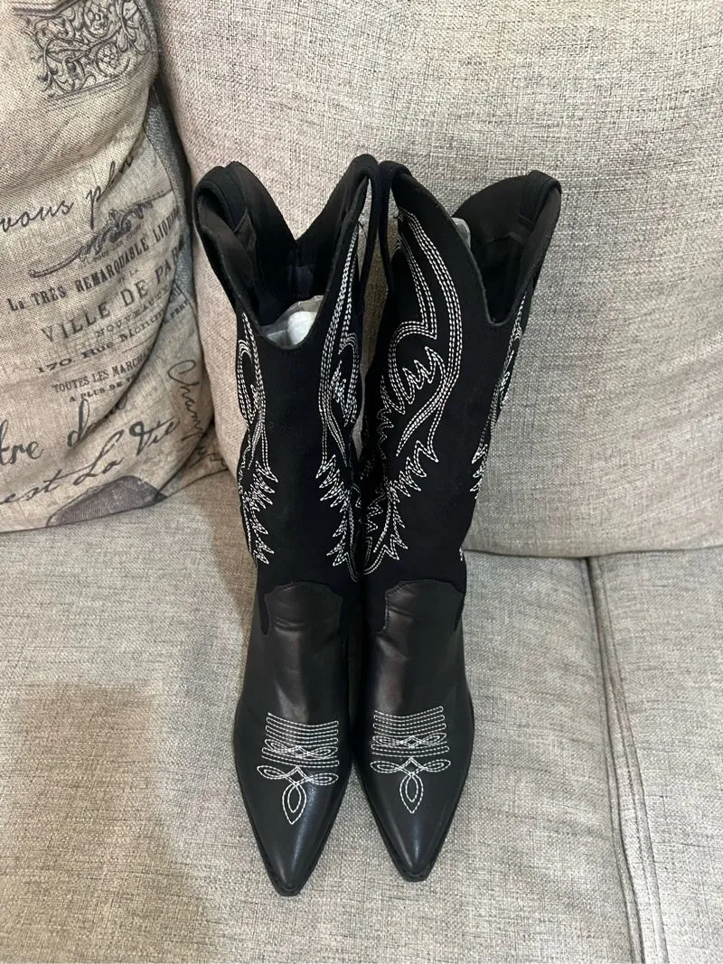 Streetwear Y2K Boots Wanita black photo 1