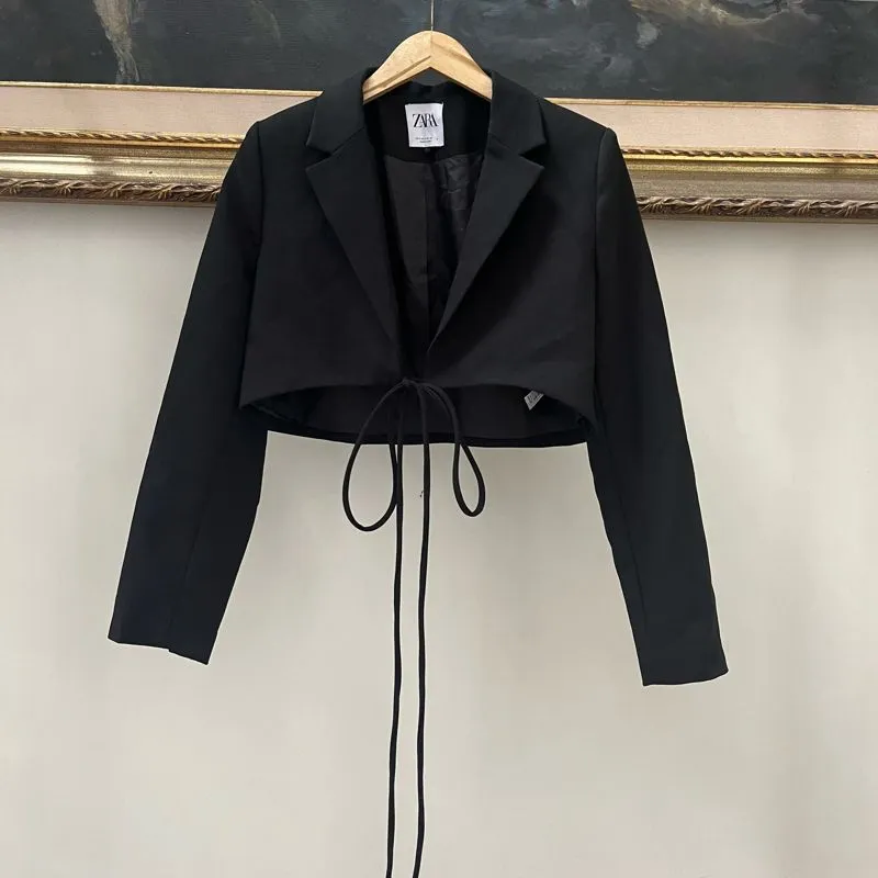 ZARA Minimalist Casual Blazer Wanita black photo 1