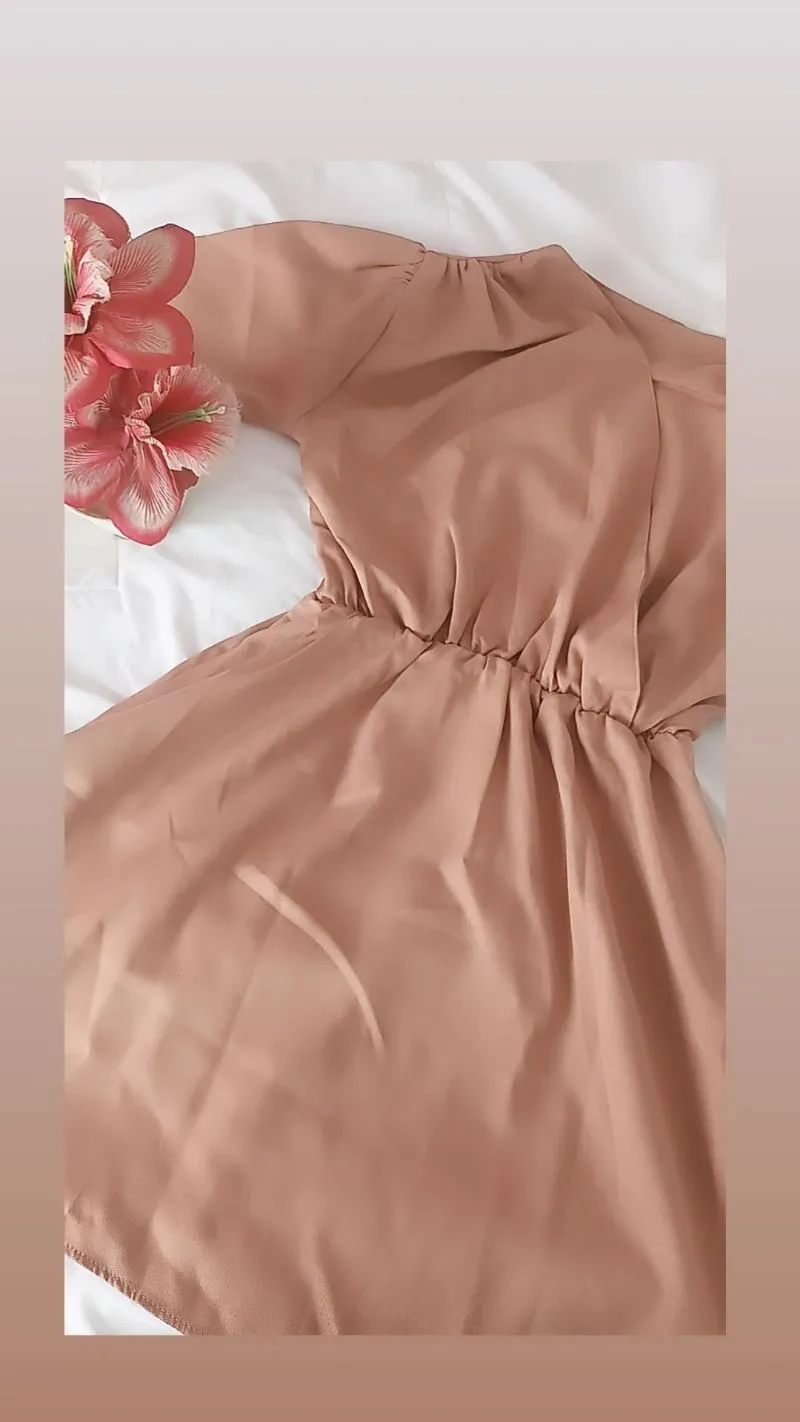 Casual Summer dress Wanita brown photo 1