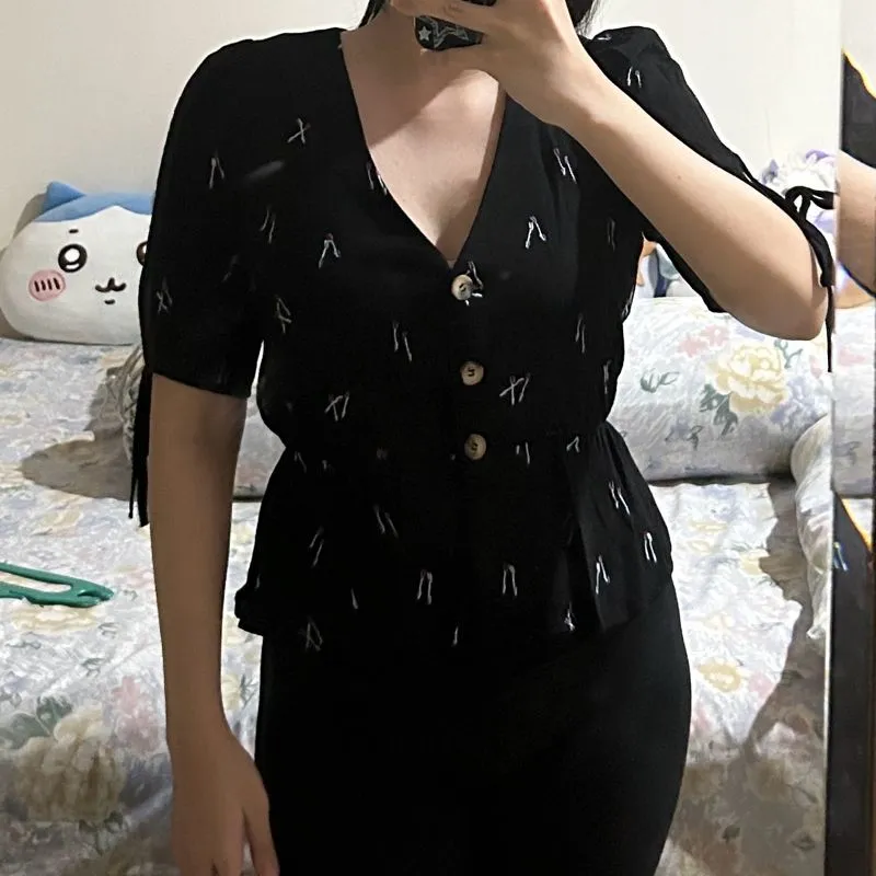 Topshop Casual Blouse Wanita black photo 1