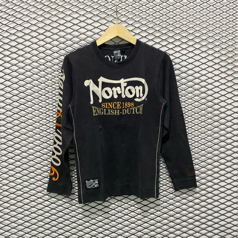 Norton Motorcycles Biker Casual Casual shirt Pria white black photo 1