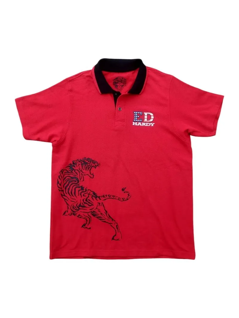 Ed Hardy Casual Polo shirt Pria red photo 1