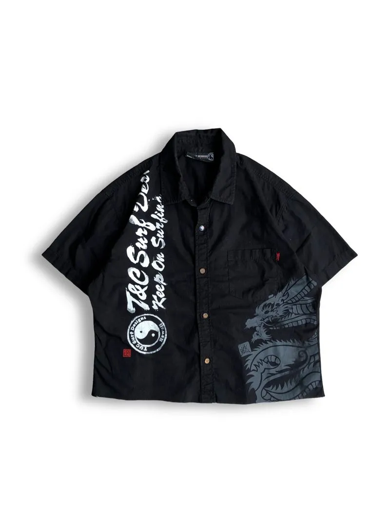 Streetwear Casual shirt Pria white black photo 1