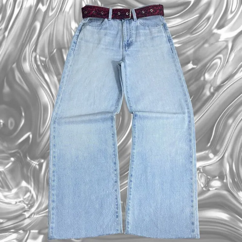 Uniqlo Streetwear Y2K Jeans Pria white blue photo 1