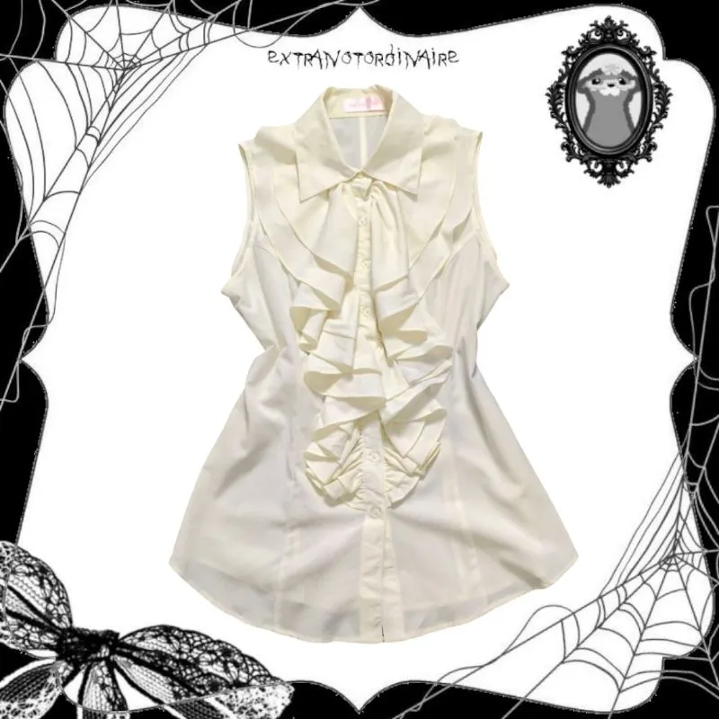 Japanese brand Goth Lolita Shirt Wanita white photo 1