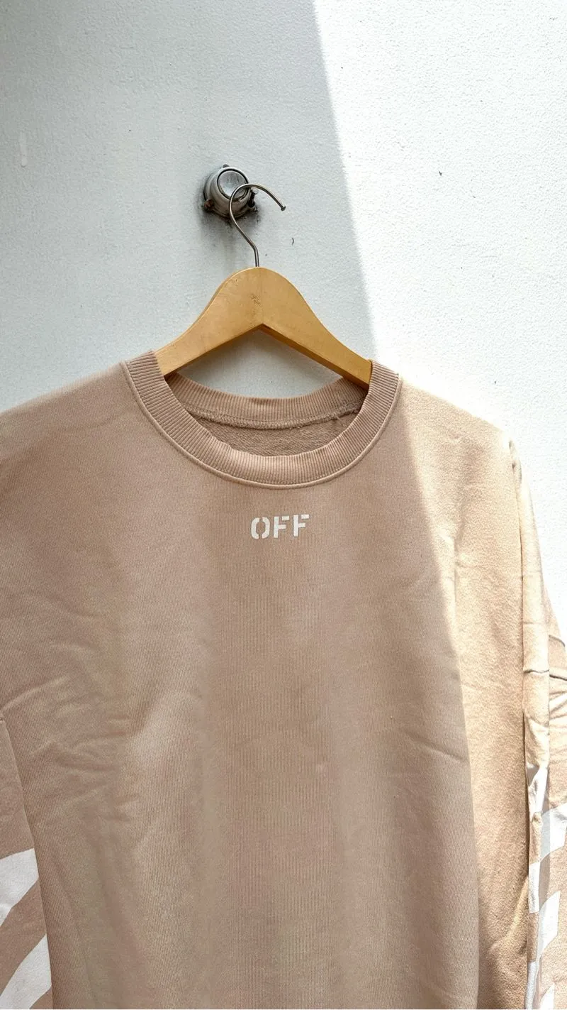 Off-White Streetwear Casual Sweatshirt Pria tan photo 1