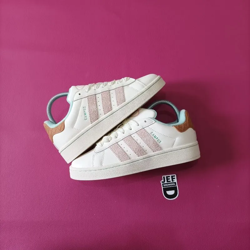 Adidas Streetwear Casual Sneakers Wanita white pink photo 1