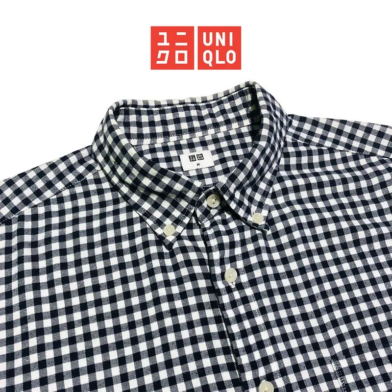 Uniqlo Streetwear Casual Casual shirt Pria white navy photo 1
