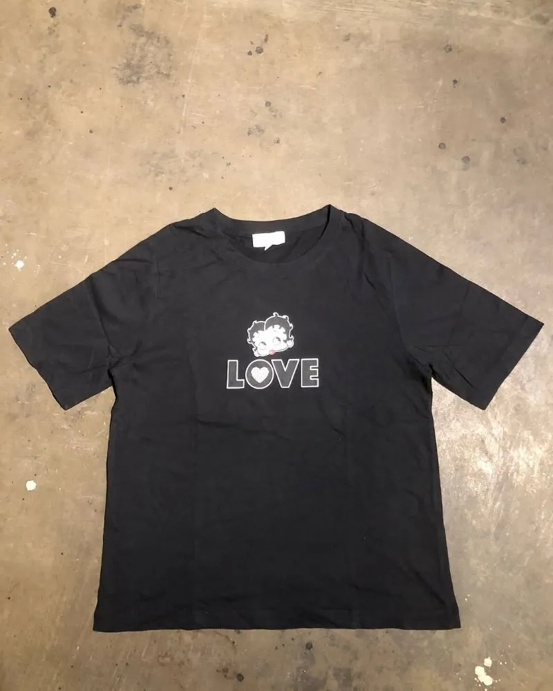 Betty Boop Streetwear Y2K T-shirt Pria black photo 1