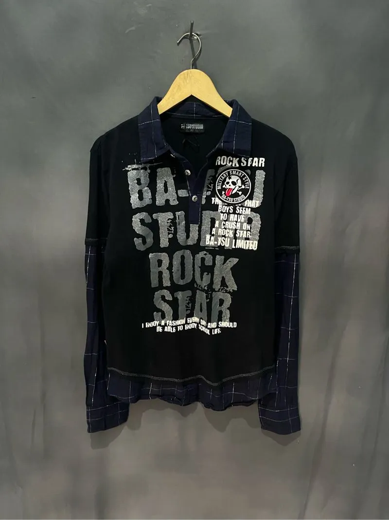 Grunge Goth Sweatshirt Wanita navy black photo 1