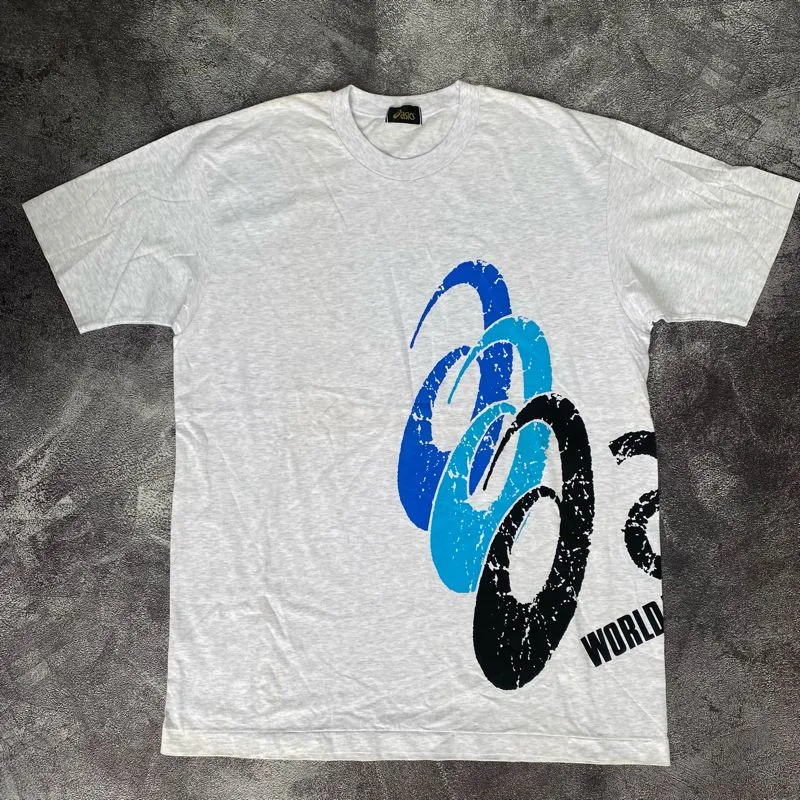Asics Vintage Streetwear T-shirt Pria gray photo 1