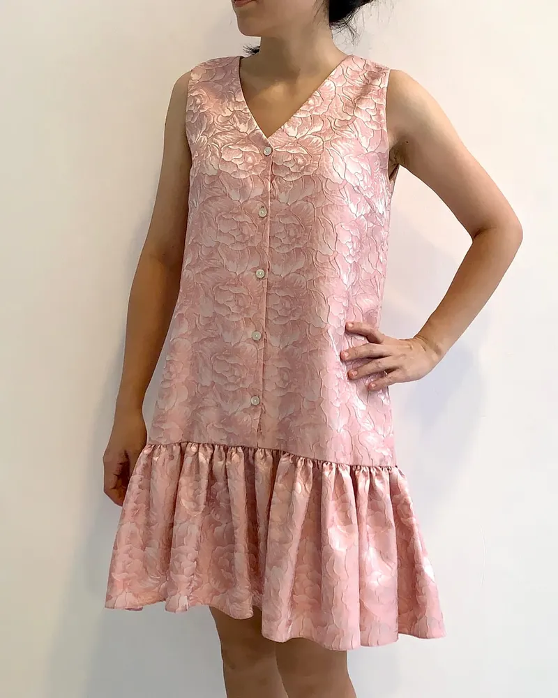 Minimalist Shirt dress Wanita pink photo 1