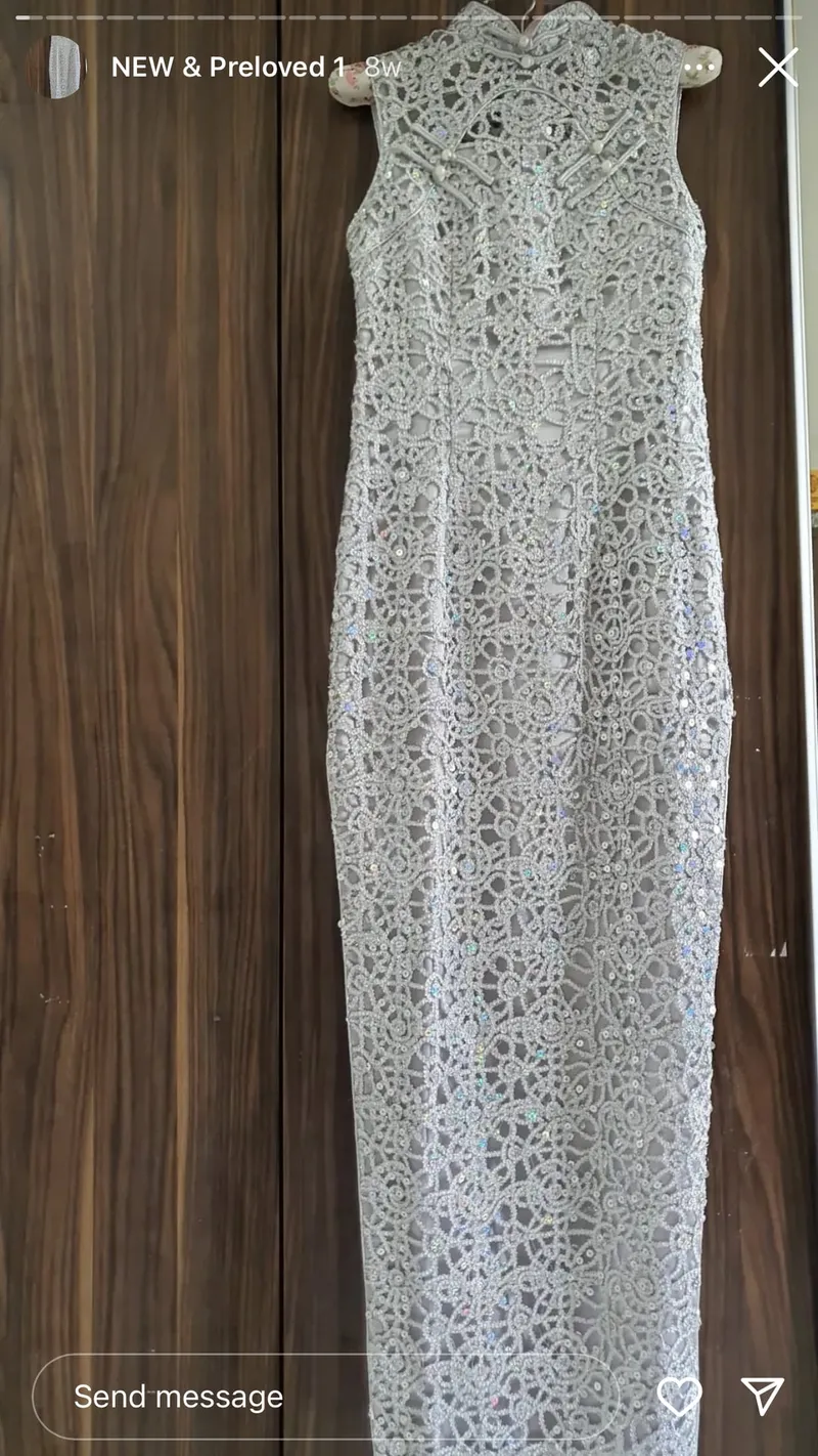 Vintage Evening dress Wanita silver photo 1