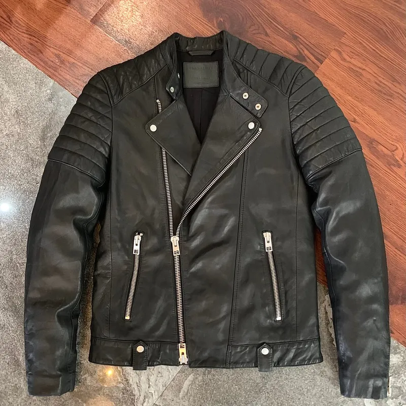 AllSaints Biker Leather jacket Pria black Preloved