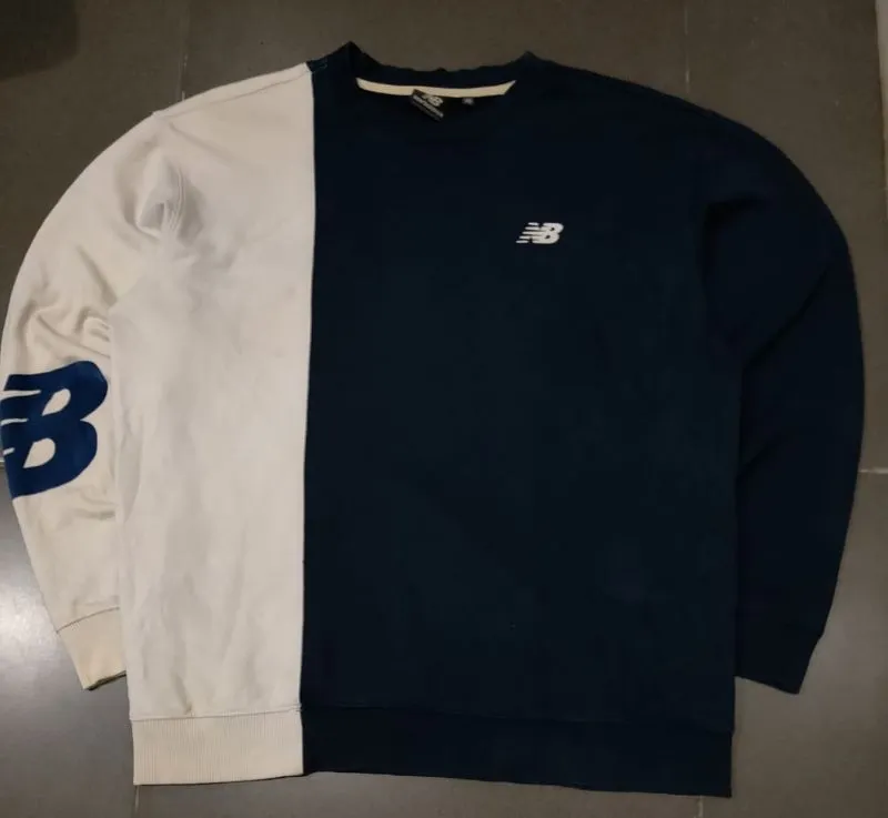 New Balance Casual Sweater Pria white navy photo 1