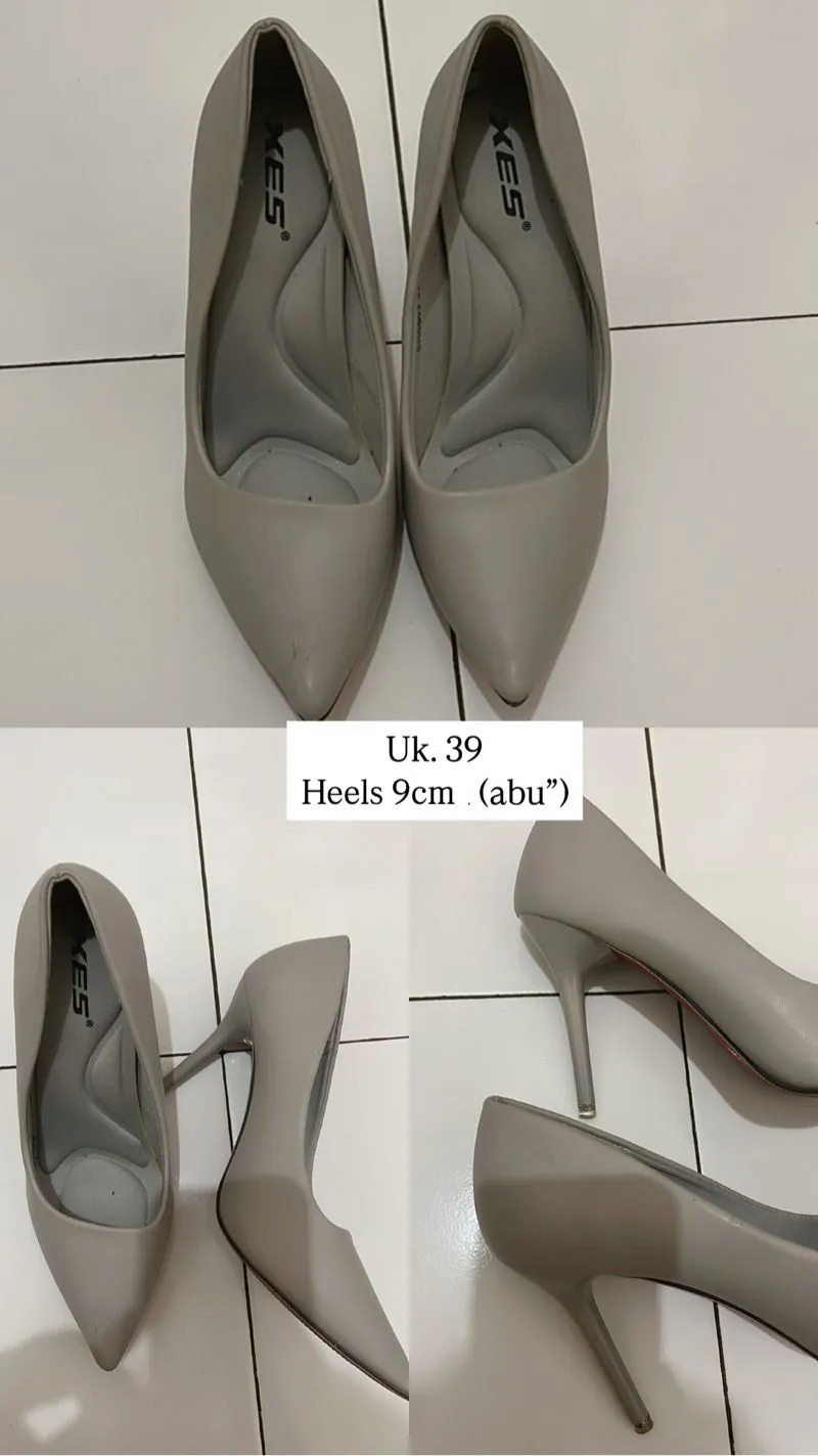Vintage Casual Heels Wanita gray photo 1