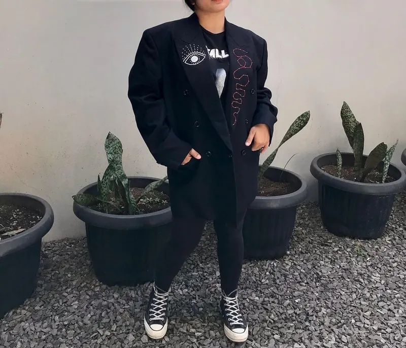 Reworked Blazer Wanita black photo 1