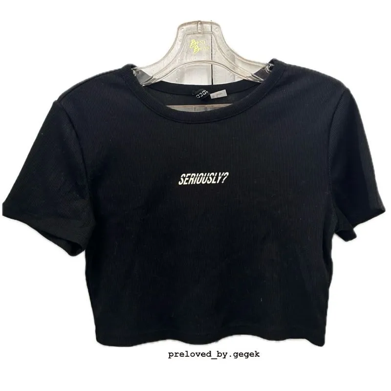 H&M Y2K Sportswear Crop top Wanita black photo 1