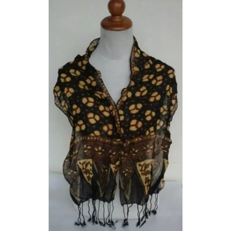 Casual Scarf Wanita brown black photo 1