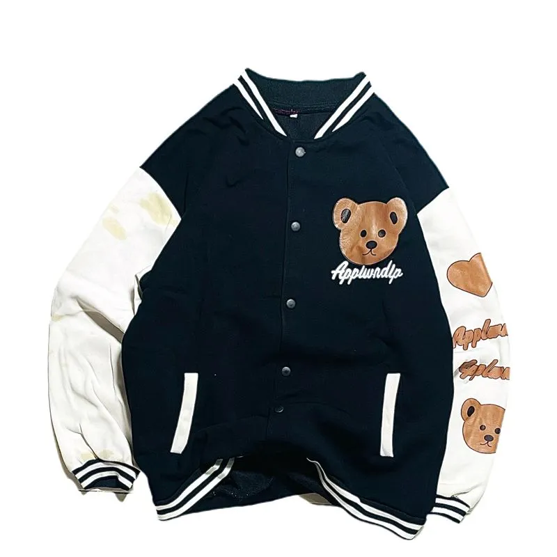Japanese brand Grunge Indie Bomber jacket Pria white black photo 1