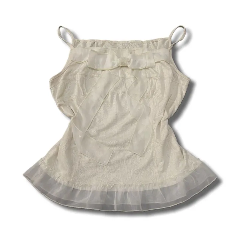 Japanese brand Fairy Coquette Cami top Wanita white cream photo 1
