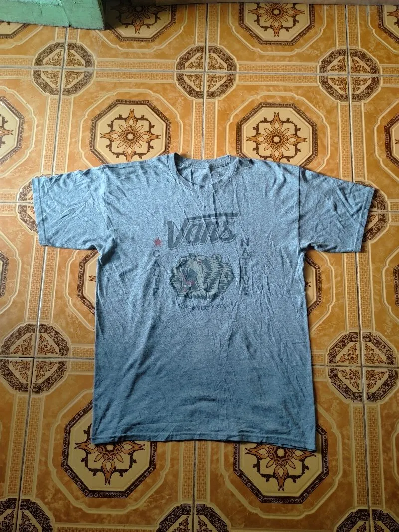 VANS Streetwear Casual T-shirt Pria gray photo 1