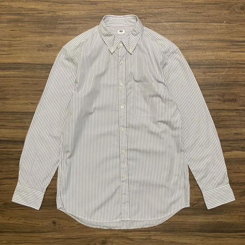 Uniqlo Casual Casual shirt Pria white gray photo 1
