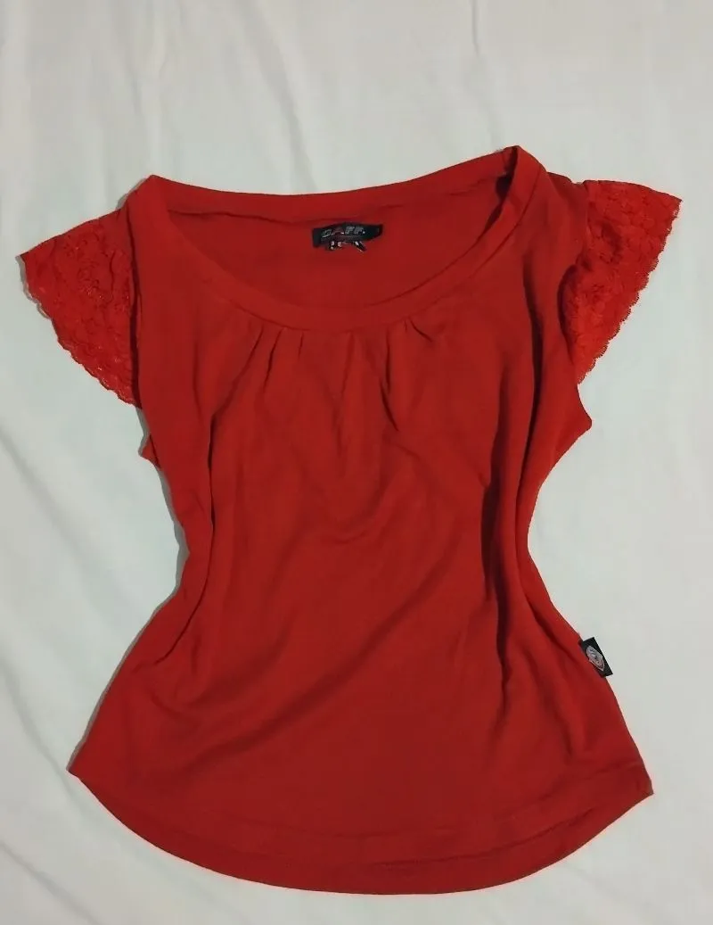 Vintage T-shirt Wanita red photo 1