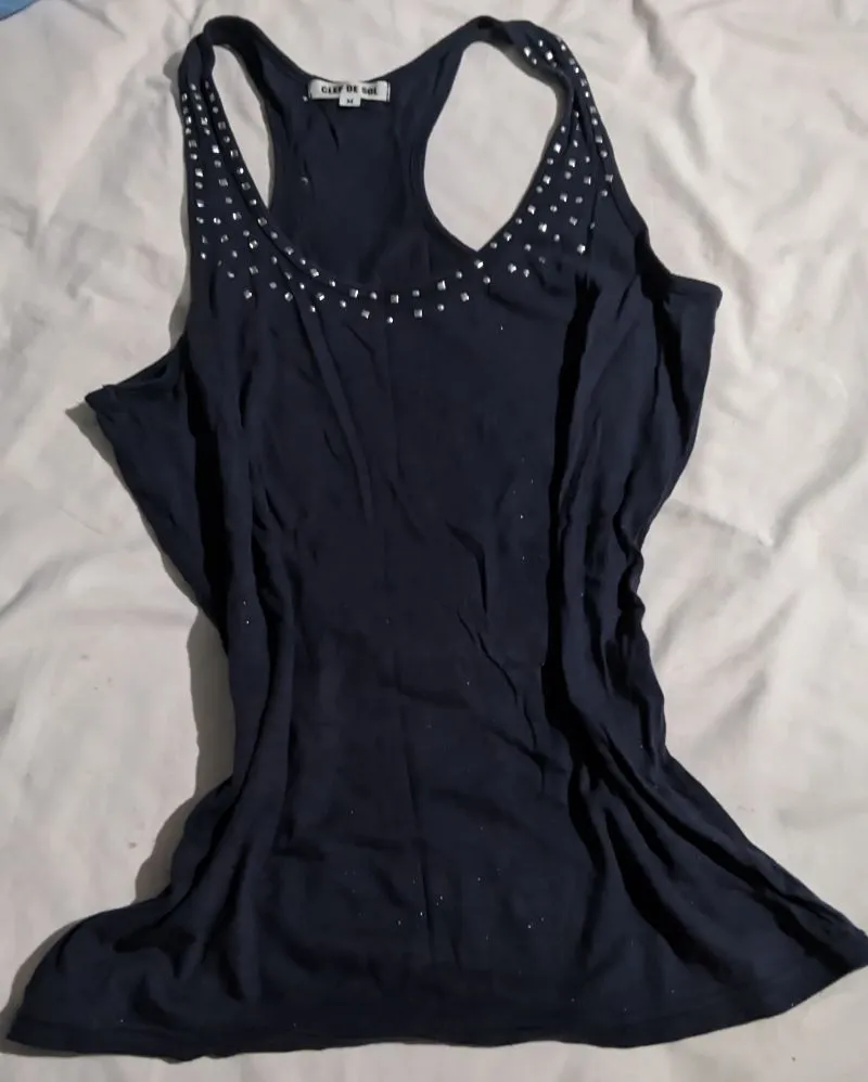 Clef De Sol Y2K Grunge T-shirt Wanita navy photo 1
