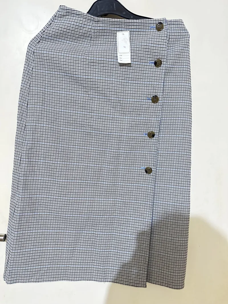Minimalist Casual Skirt Wanita multicolor blue photo 1