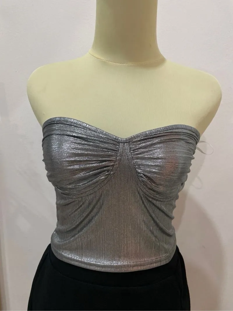 Shein Indie Crop top Wanita silver photo 1