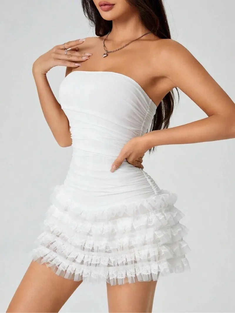 Shein Coquette Summer dress Wanita white photo 1