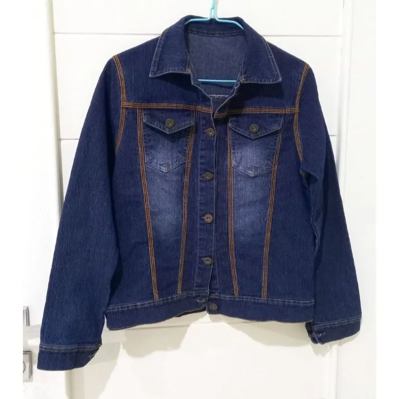 Streetwear Casual Denim jacket Wanita blue photo 1
