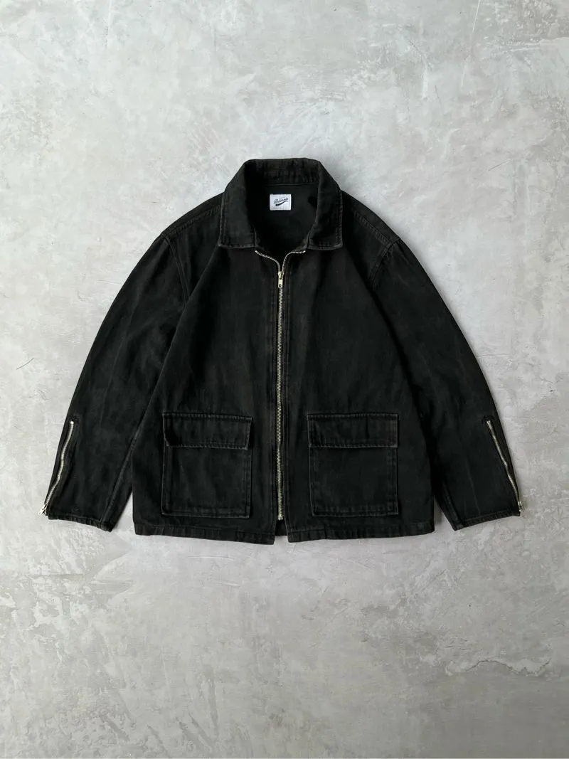 Partimento Vintage Casual Harrington jacket Pria black photo 1