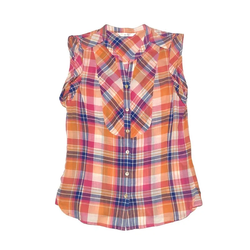 Vintage Casual Blouse Wanita pink orange photo 1