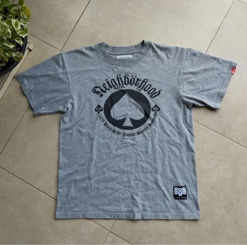 Neighborhood Streetwear Casual T-shirt Pria gray photo 1
