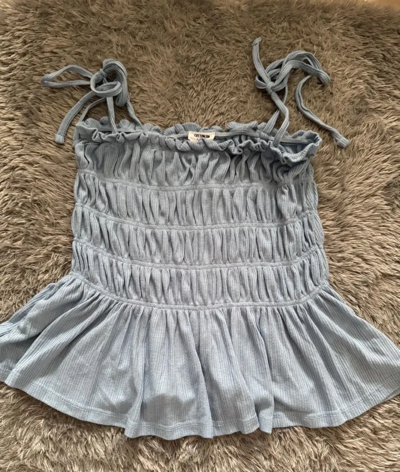 Cotton On Coquette Casual Crop top Wanita gray blue photo 1