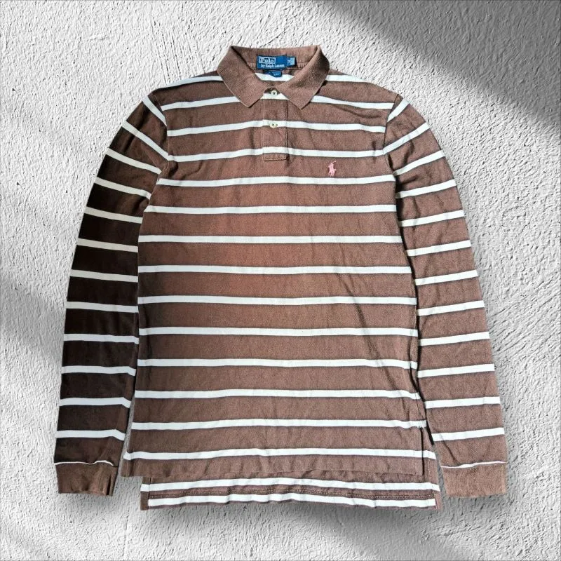 Polo Raplh Lauren Longsleeve Stripe Brown - White photo 1
