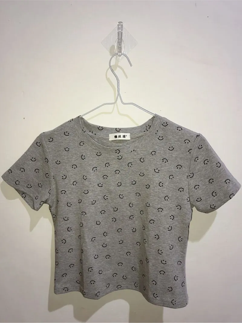 Casual Crop top Wanita gray photo 1