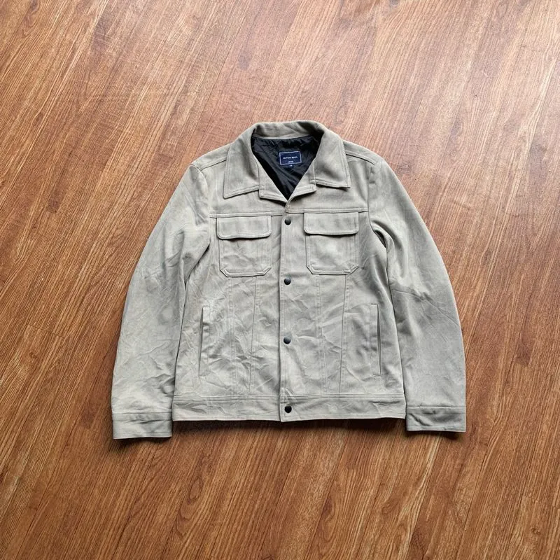 Minimalist Casual Leather jacket Pria tan photo 1