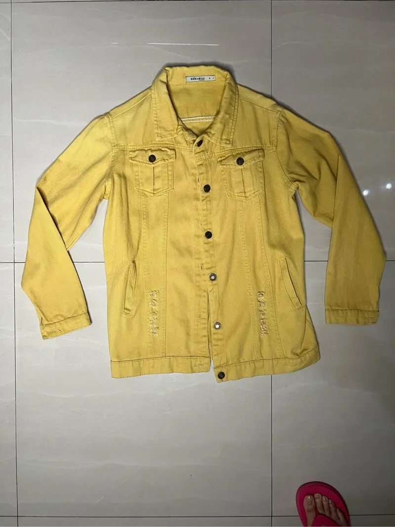 ADA Fashion Casual Denim jacket Wanita yellow photo 1