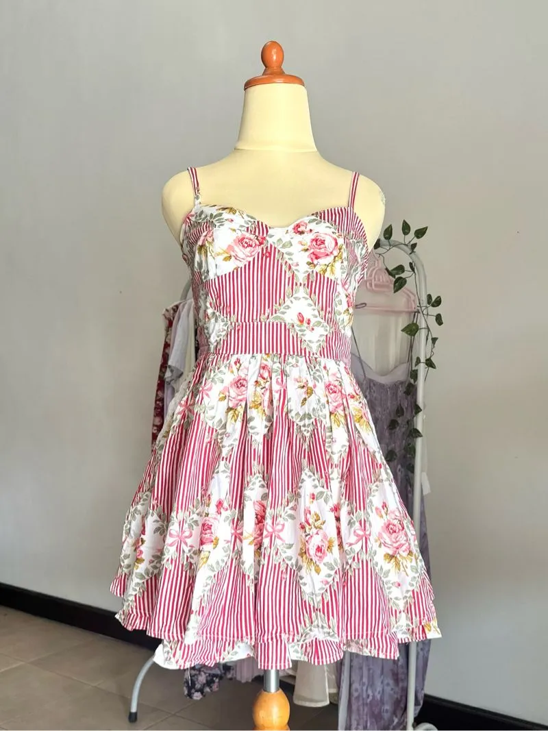 Liz Lisa Vintage Coquette Summer dress Wanita red pink photo 1