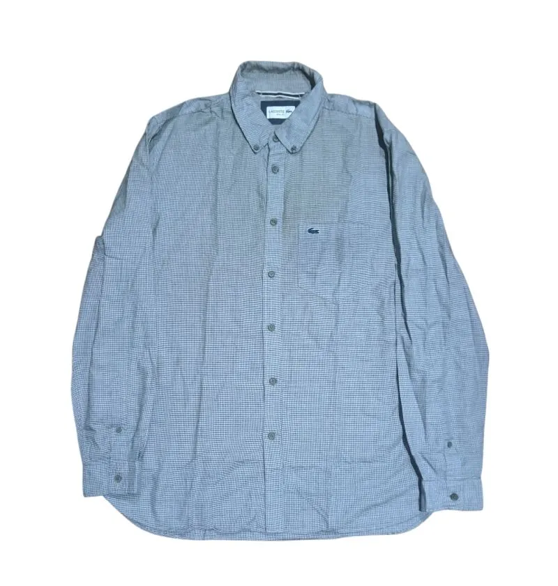 Lacoste Casual Formal shirt Pria white gray photo 1